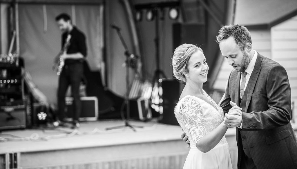 bride and groom first dance at Herne bay wedding
