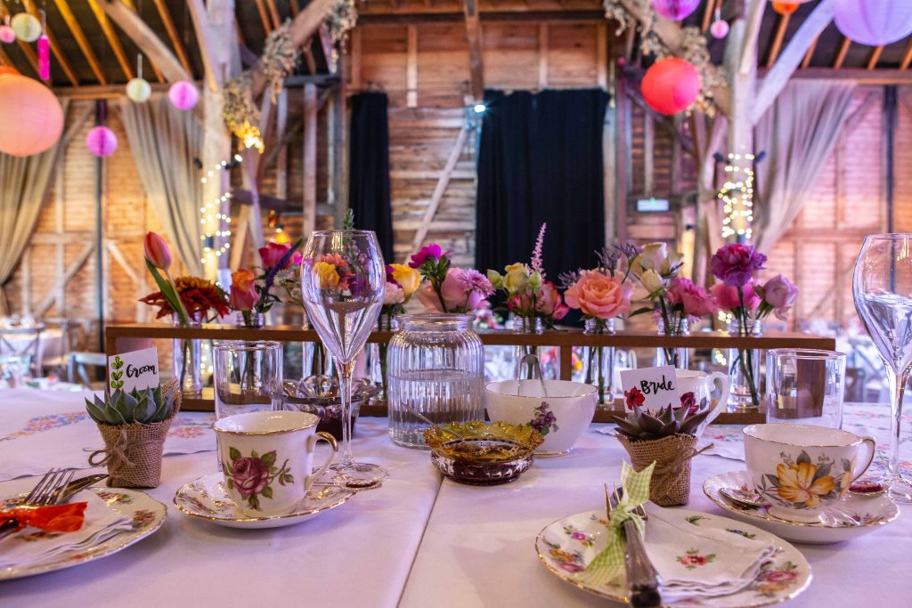 table settings at preston court wedding venue