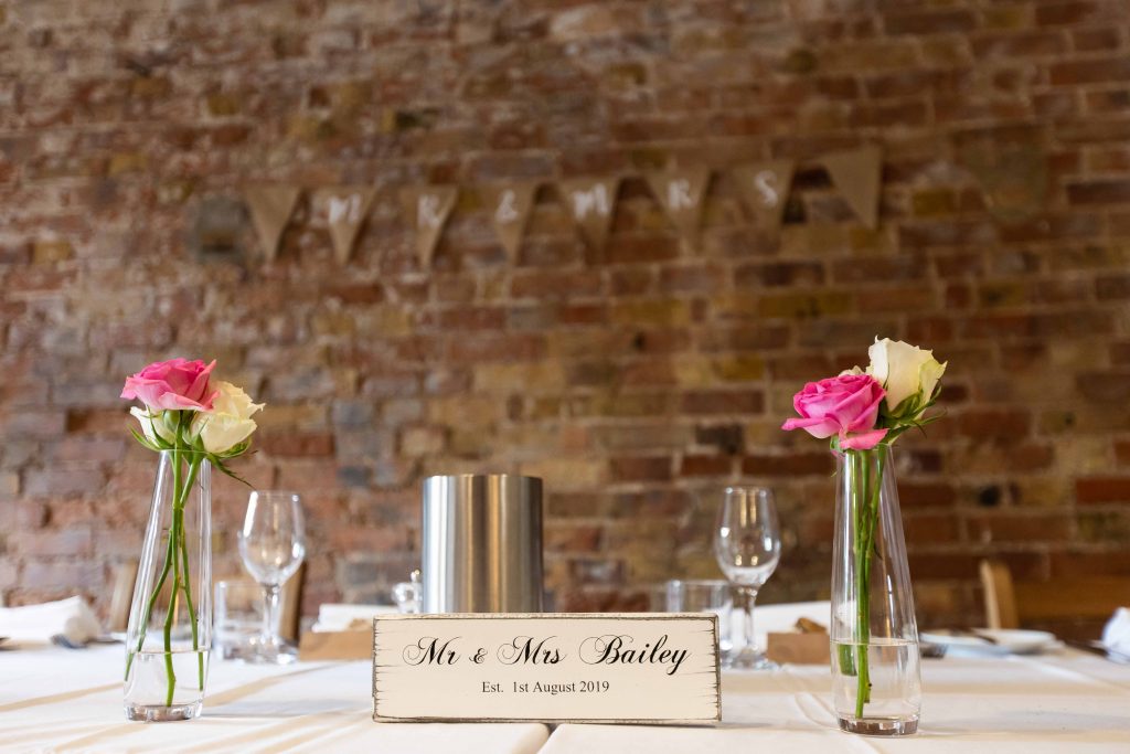 head table settings at wedding