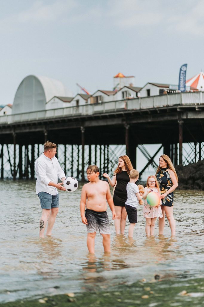 pre wedding family shoot in the sea at herne bay