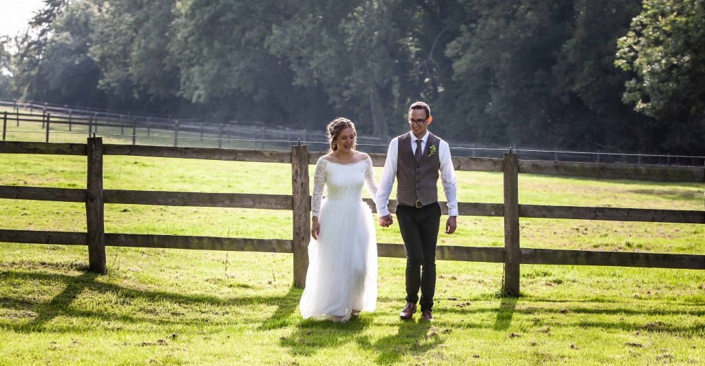 bride and groom portrait at Chilham village hall