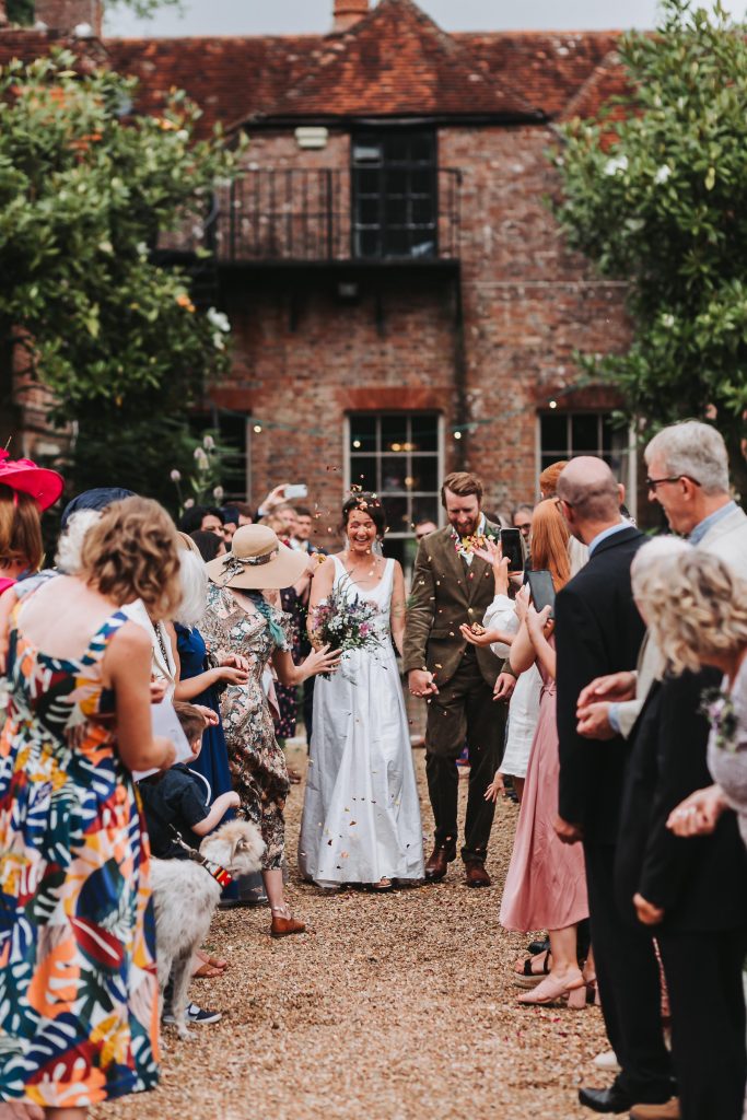 confetti at brickwall house wedding