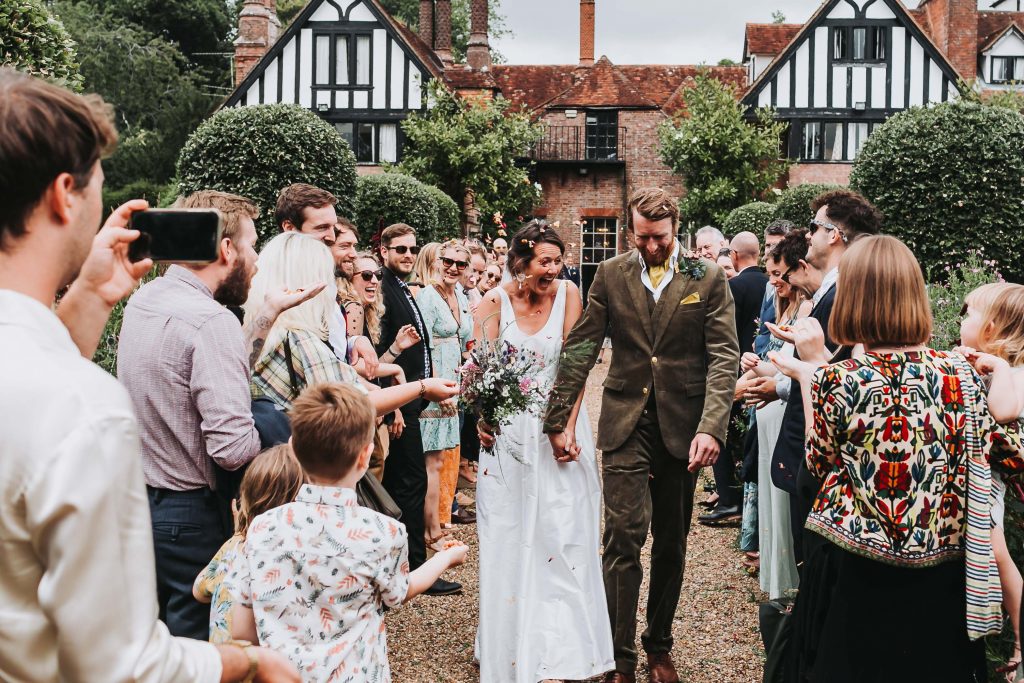 confetti at brickwall house wedding