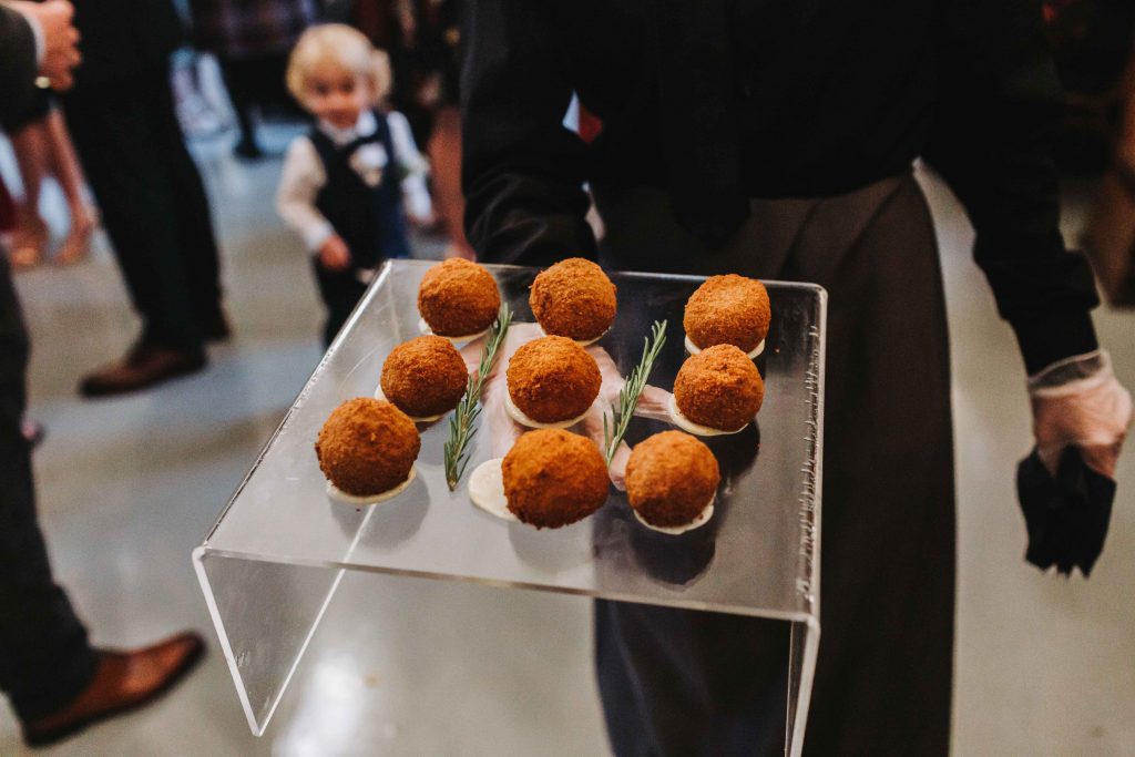 appertisers being served at wedding