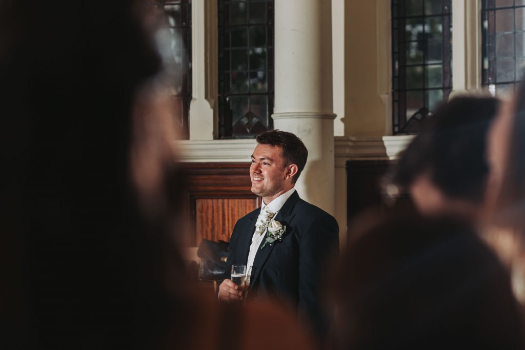 groom candid portrait