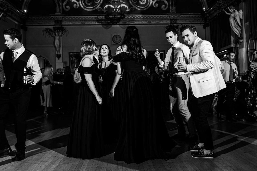 wedding guests on dancefloor at Old Finsbury Town Hall wedding