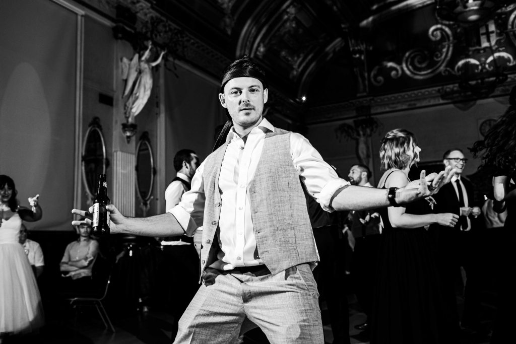 wedding guests on dancefloor at Old Finsbury Town Hall wedding