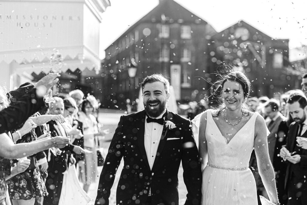 confetti at chatham dockyard wedding