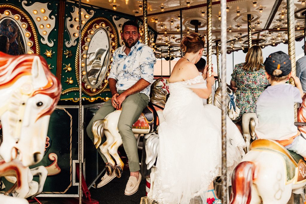 Beach hut wedding photographer