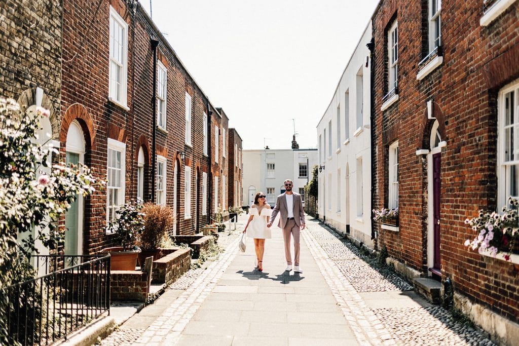 wedding portrait in the streets of Canterbury