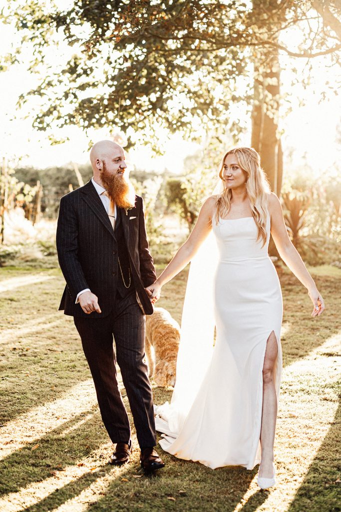 bride and groom portrait at Guston Court wedding taken by Kent wedding photographer