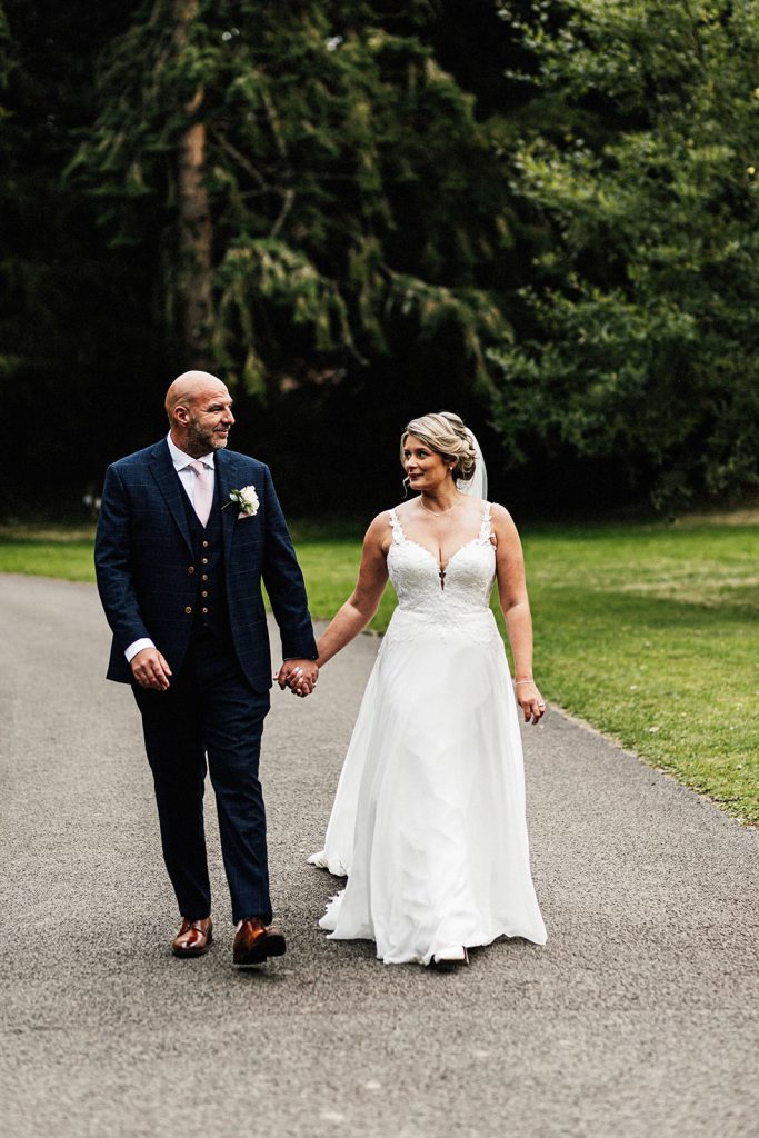 wedding portrait in grounds of Bilsington Priory