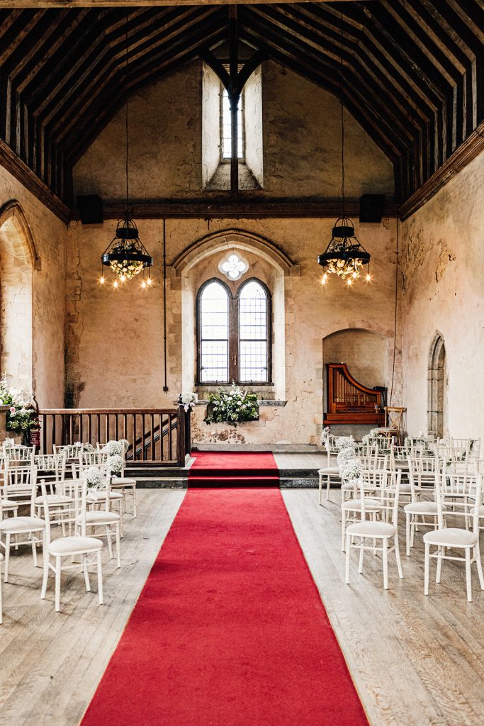 Bilsington priory dressed for a wedding