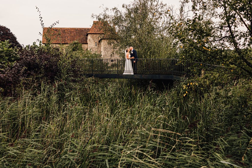 wedding portrait in grounds of Bilsington Priory